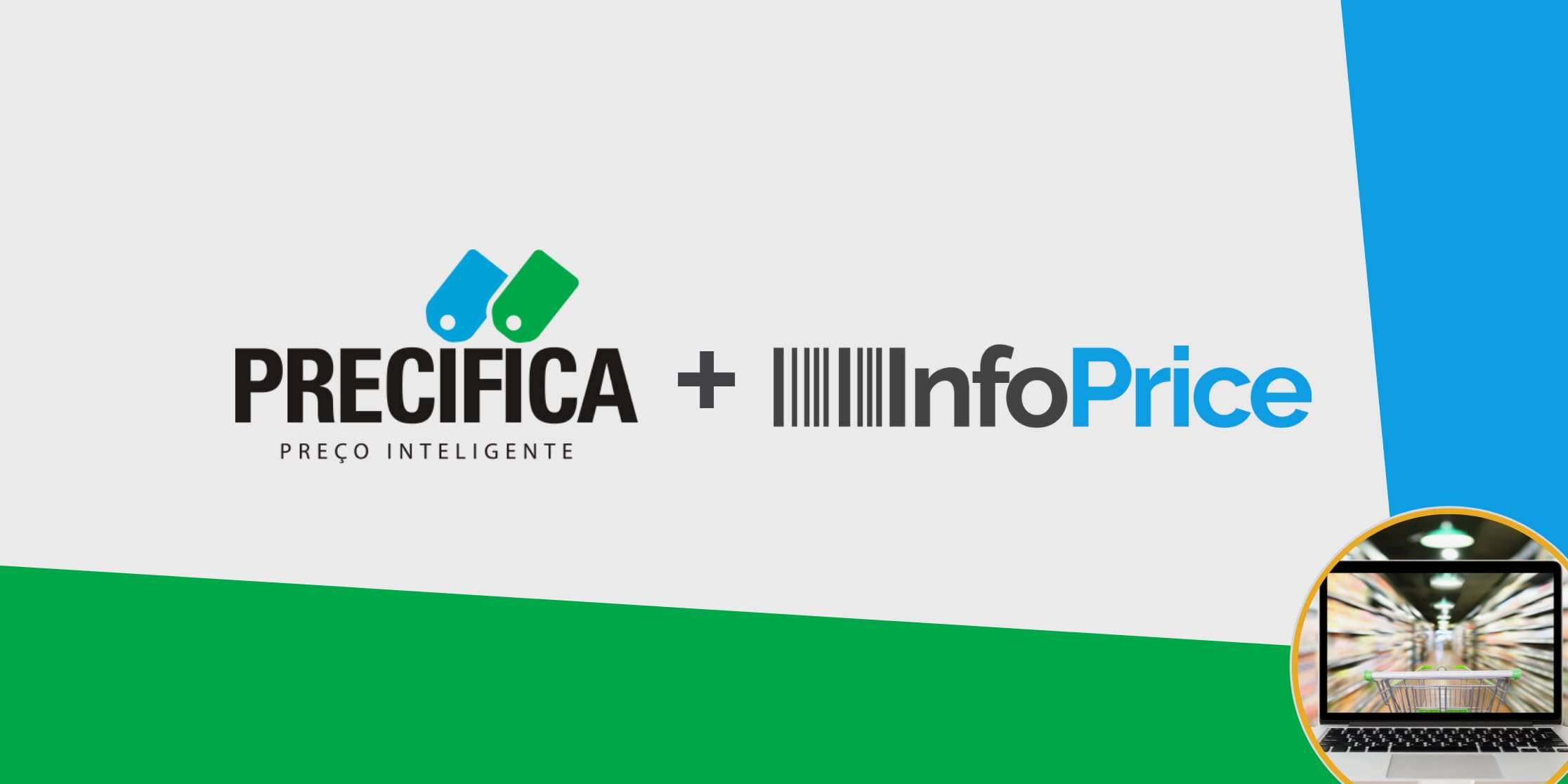 Banner ilustrativo da parceria entre Precifica e Infoprice que trata do usa de inteligência artificial para monitorar preços no Phydigital