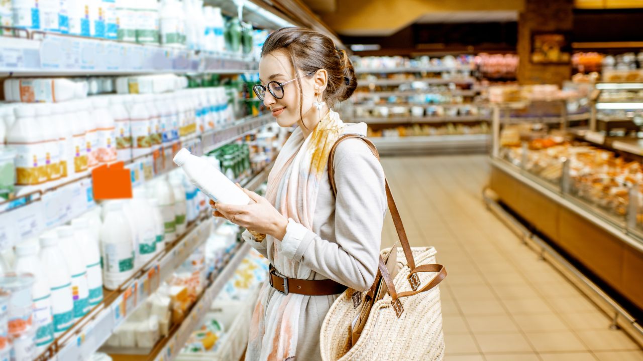 consumidora avaliando produto na prateleira para ilustrar lançamento de produtos e novas categorias