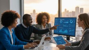 Pessoas trabalhando em estratégias para black friday